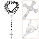 thumbnail image 3 of Collar de rosario con perla de vidrio negro y colgante de cruz de Jesús, regalos de oración católica., 3 of 7