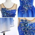 thumbnail image 4 of IBTOM CASTLE Women Ice Figure Skating Dress Ballet Dance Leotard Gymnastics Sequin Embroidery Gradient Chiffon Dress Dancewear S Royal Blue, 4 of 8