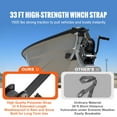 thumbnail image 2 of KFFKFF Manual Winch, Towing Capacity of 1600 lbs, Robust Boat Trailer Winch with 33 ft Polyester Strap and Dual-Direction Ratchet, Hand-Operated Rope Crank Ideal for Trailer, Boat or ATV Hauling, 2 of 9