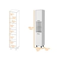 thumbnail image 2 of FM FURNITURE Sheffield Two Door Pantry Cabinet Engineered Wood White, 2 of 5