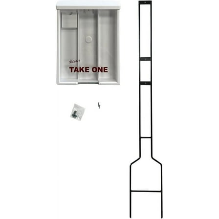 White Information Box Outdoor Brochure Holder with Ground Stake