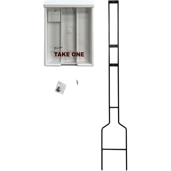 White Information Box Outdoor Brochure Holder with Ground Stake