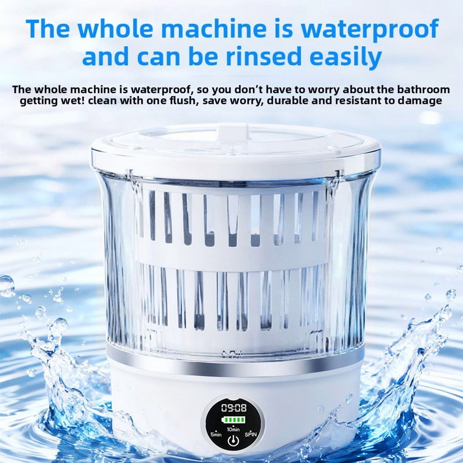 Mini Portable Washing Machine with Spin Dry For Underwear Socks Creative Gift Small Size All In One USB Charging Home Appliance Life Aparatus
