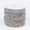 thumbnail image 2 of 100 m Iron Side Twisted Chain with Spool Unwelded Lead Free & Nickel Free Platinum Color Size: Chains: 5mm long 4mm wide 0.9mm thick 328.08 Feet(100m)/roll, 2 of 2
