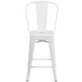 thumbnail image 6 of Emma + Oliver Commercial Grade 24"H White Metal Indoor-Outdoor Counter Height Stool w/ Back, 6 of 11