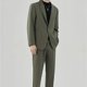 thumbnail image 4 of Conjunto de 2 piezas para hombre, color sólido, tendencias juveniles, disfraces, pantalones de ceremonia, trajes y blazers completos para hombre, ropa clásica elegante, 4 of 5