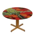 thumbnail image 3 of JEUXUS Garden Tablecloth, Round Tablecloth Oil-Proof Tablecloth Waterproof Polyester Oxford Fabric Table Cover for Dining Room and Party (Red Flower Retro Art Poppy Art Restaurant Table cover), 3 of 7
