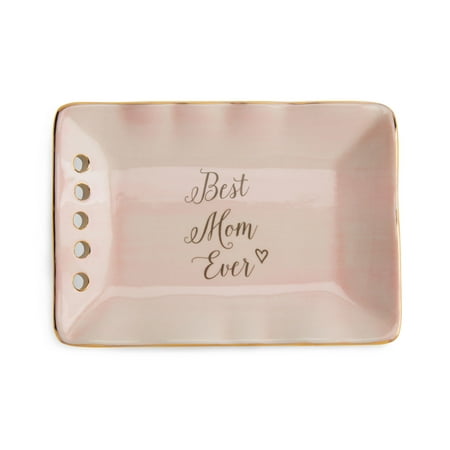 Pavilion -  Best Mom Ever Pink and Gold Ceramic Jewelry