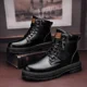 thumbnail image 4 of Botas altas de cuero para Hombre, botines de motocicleta a la moda, zapatos de invierno con cordones, 4 of 5