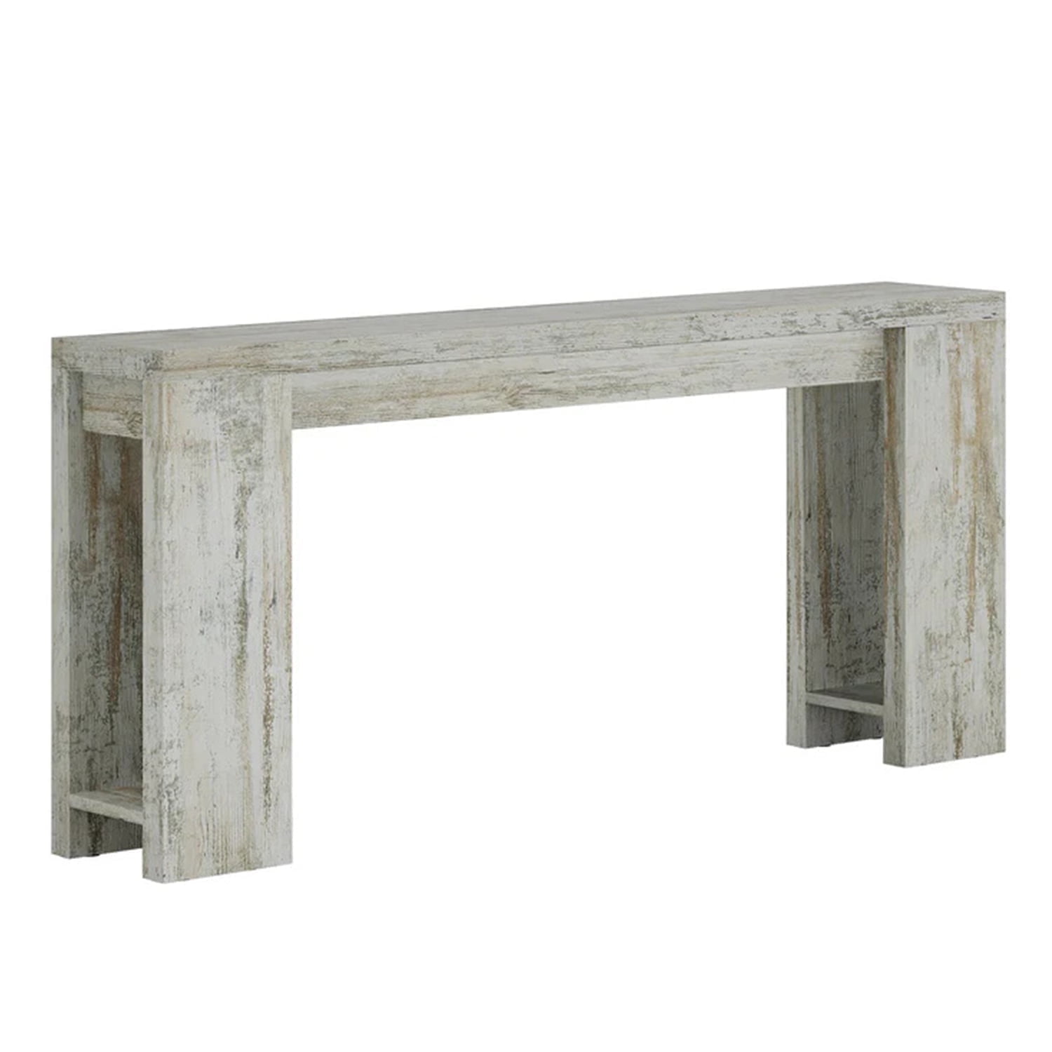 Demi Bonn 70.9" Wood Console Table, Farmhouse Sofa Table Entryway Table with Storage, Foyer Display Table, Light Gray