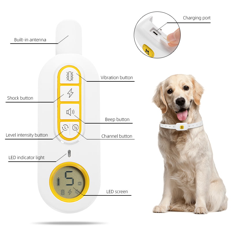 Beep Dog Training Collar Rechargeable Shock w/3 Modes Vibration and... 