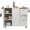 White, variant on Style Kitchen Island Cart with Solid Wood Top, 45.3" Wide Mobile Cart with Storage Cabinet, Spice Rack, Towel Holder, Drop Leaf & Drawer, White - Portable Rolling Kitchen Island with Wheels