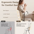 thumbnail image 6 of Sailvan Modern Dining Chairs Set of 2,Upholstered Rattan Chairs,Fabric Padded Side Chairs with  Rattan Backrest & Thick Cushions,Accent Kitchen Chair with Metal Leg,Black, 6 of 9