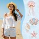 thumbnail image 5 of 4 parches de cuentas de 4 estilos con medusas rosas, conchas, estrellas de mar, parches para coser, apliques, parche decorativo, 5 of 5
