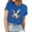 Blue, variant on Cavosen Happy Easter Women Summer Tops Short Sleeve Bunny Print Pullover Blouse Round Neck Festival Shirts Vacation Holiday Tee Shirts Loose Dressy Fashion T Shirts Black L
