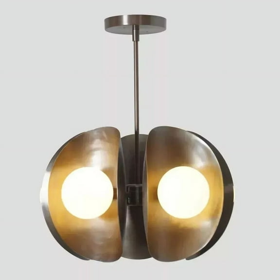 Stilnovo Style Seven Globe Sputnik Brass Chandelier Pendant Light Fixture Globe