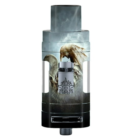 Skins Decals For Smok Tfv8 Tank Vape Mod / Skull Barbed Wire White