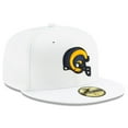 thumbnail image 3 of Men's New Era White Los Angeles Rams Historic Omaha 59FIFTY Fitted Hat, 3 of 5