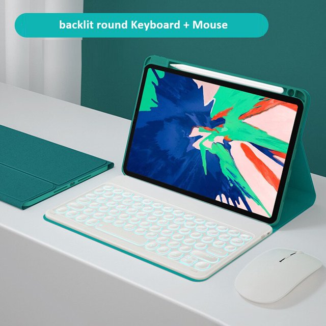 Funda magnética con teclado y ratón para Xiaomi Mipad 5 2021, carcasa con retroiluminación Led, portalápices de 11 pulgadas