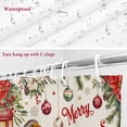 thumbnail image 6 of Christmas Bird Bathroom Shower Curtain Poinsettia Floral Holly Fruit Xmas Ball Linen Waterproof Washable Shower Curtains for Bathtub Bath Decor with Grommets and Hook 36 X 72 Inch, 6 of 8