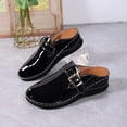 thumbnail image 6 of Bkhluea Women Patent Buckle Backless Loafers Slip On Comfortable Footwear For Office Work Daily Casual Outdoor Activities, 6 of 7
