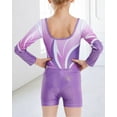 thumbnail image 4 of Gymnastics Leotards for Girls, Long Sleeve Sparkly Dancewear with Shorts Ballet Tumbling Outfit for 3-12 Years, 4 of 9