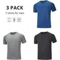 thumbnail image 3 of 3 Pack Mens T Shirts Dry Fit Gym Tops for Men Crew Neck Running Top Moisture Wicking Active Athletic Short Sleeve Shirts Plain Workout Shirts, 3 of 6