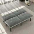 thumbnail image 4 of Aukfa 3-in-1 Velvet Futon Sofa Bed, 63" Sleep Sofa with Split 5-Position Backrests, Gray, 4 of 7