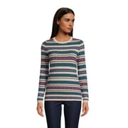 Lands' End Women's Cashmere Crewneck Sweater - Jacquard