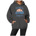 thumbnail image 2 of WEAIXIMIUNG Sweat-Shirt Surdimensionné pour Femmes Décontracté Col Rond avec Poche Imprimé Lettres Anglaises, 2 of 3