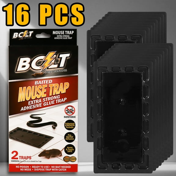 16PCS Bigger & Effective Sticky Mouse Trap Glue Boards | Extra Strong Adhesive | Safe Indoor/Outdoor Home Pest Control, Easy to Set