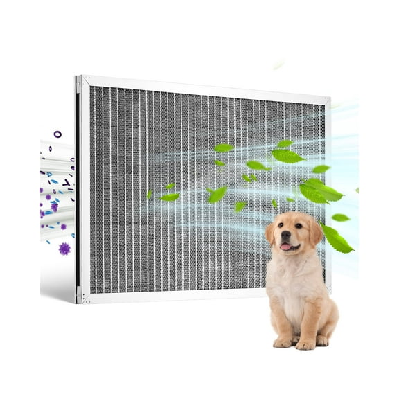 VEVOR Electrostatic Air Filter, 16x25x1 inch Washable & Reusable Aluminum AC/HVAC Furnace Filter, MERV 8 Long Lifetime,Home or Office (Actual Size: 15.5 x 24.65 x 0.82 in)