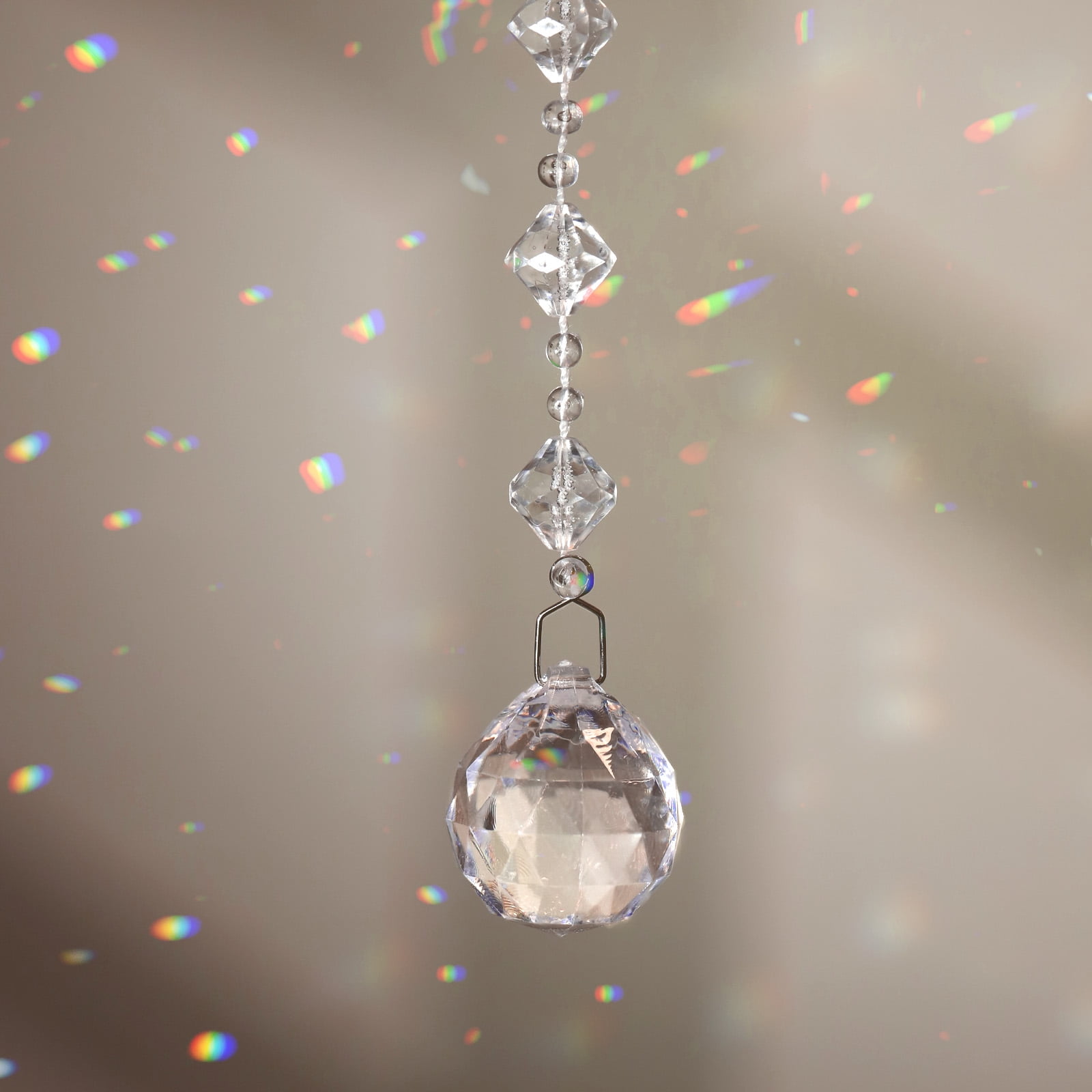 10 Pcs Acrylic Crystal Garland Strands, Clear Crystal Beads Strands Bead String Hanging (2.5m/8.2ft)