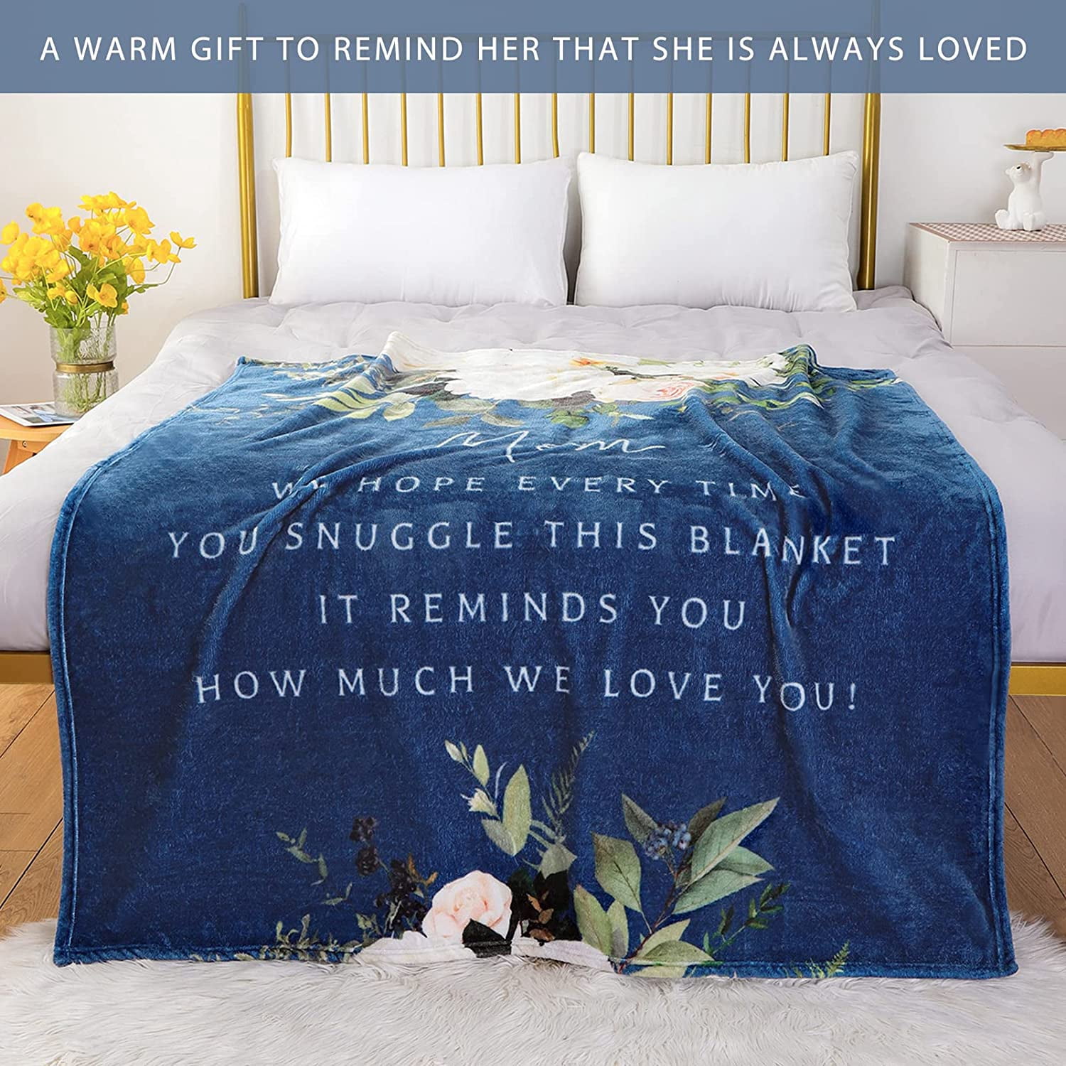 DAJU Mom Gifts Gifts for Mom Mom Birthday Gifts 40thth Birthday Gifts for Women for Mom Christmas Day Gifts for Mom Mom Birthday Gifts from Daughter Son Soft Throw Blanket(40*50inch)