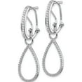 thumbnail image 2 of 14K White Gold Diamond Teardrop Dangle Omega Back Earrings (39 X 12) Made In India em4204-050-wa, 2 of 5