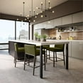 thumbnail image 2 of Amisco Fairfield Plus 30" Velvet Bar Stool in Emerald Green/Dark Brown, 2 of 4