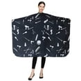 thumbnail image 3 of Barber Hair Cutting Cape with Snap Closure, Perfehair Salon haircut Cape Cover for Clients, Black, 3 of 8