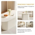 thumbnail image 4 of QEZEOM 63" Oval Dining Table, Modern Kitchen Table for 6 People, Indoor Rectangular Dining Room Table for Kitchen, Bar, Living Room, Cream White, 4 of 7