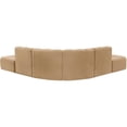 thumbnail image 3 of Meridian Furniture Arc Camel Velvet Modular Sectional, 3 of 12