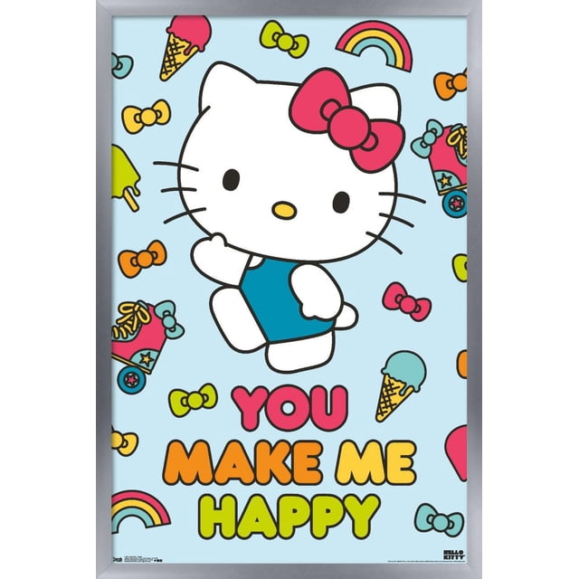 Hello Kitty - Happy Wall Poster, 22.375" x 34"