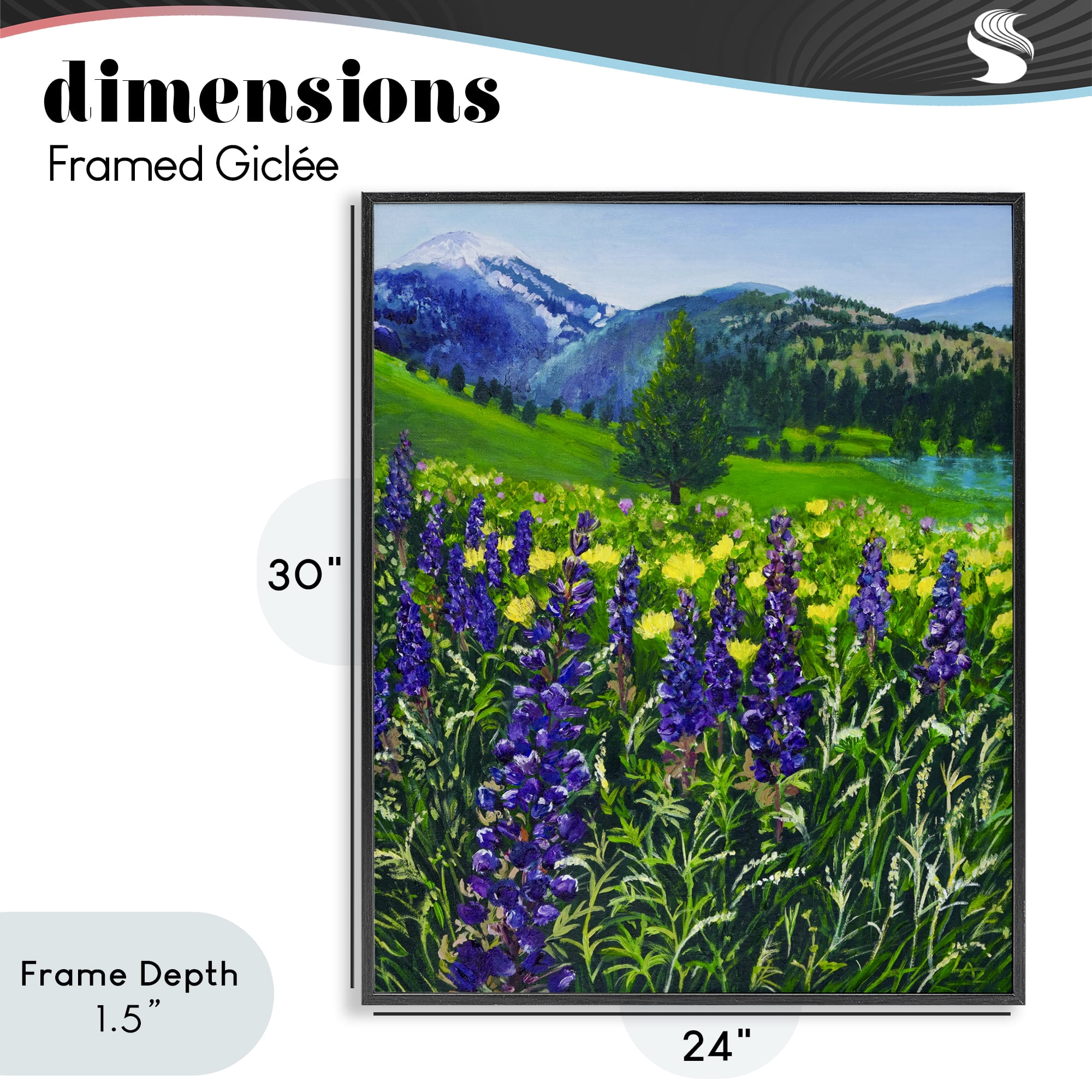 Stupell Industries Flower Speckled Valley Black Framed Giclee Art, design by Lee Ann Zirbes