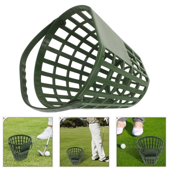 Yardwe 50Pcs Solid Plastic Green Golf Ball Crate with Stable Base and High Visibility for Outdoor Training