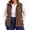 Brown, variant on Plus Size Coats for Women Stand Collar Quilted Puffer Vest Full Zip Sleeveless Gilet Winter Jacket, Black L-5XL