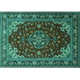 thumbnail image 1 of Ahgly Company Indoor Rectangle Medallion Turquoise Blue Traditional Area Rugs, 2' x 3', 1 of 4