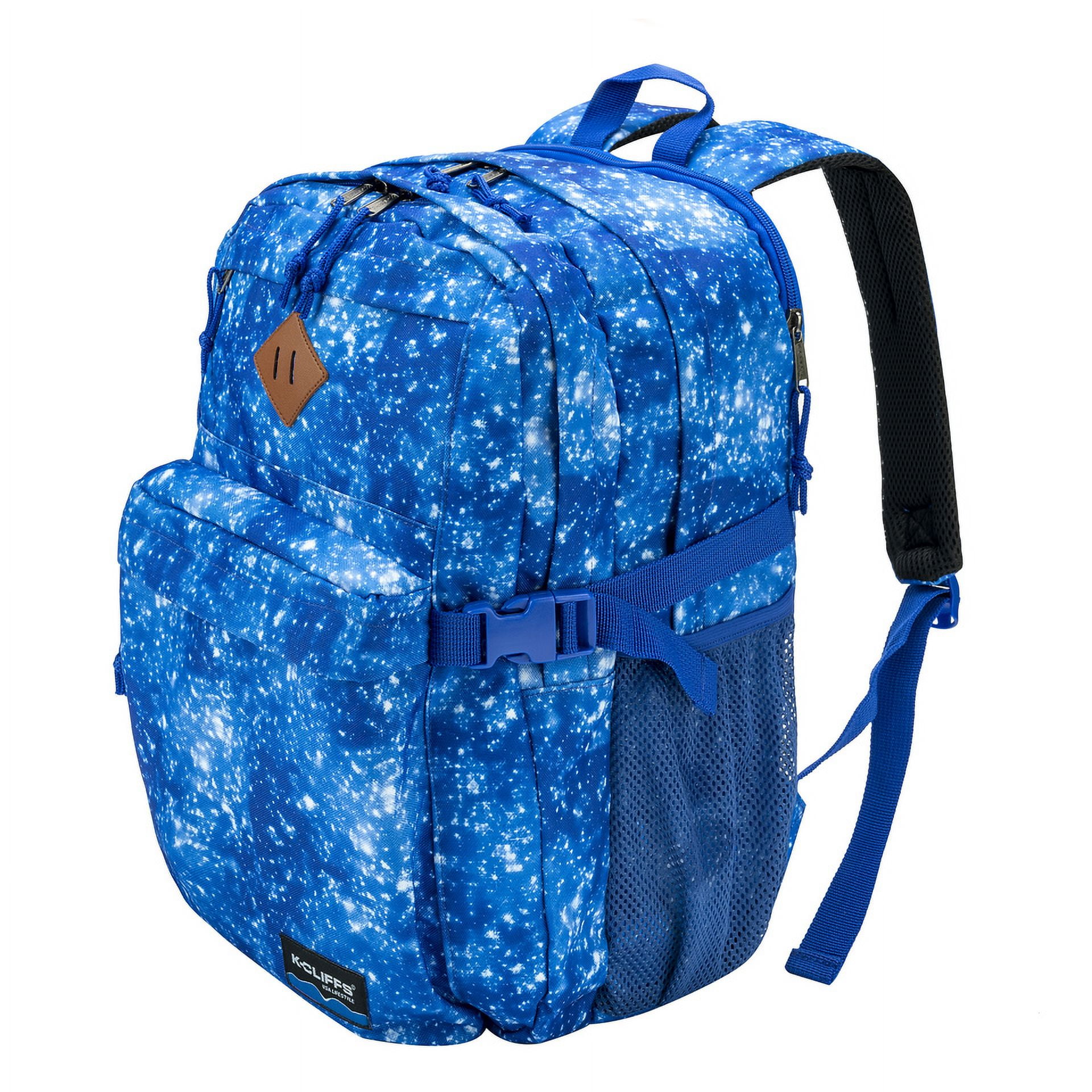 K-Cliffs Multi-Compartment School Backpack w/ Laptop Sleeve, Bottle Holder, and Padded Straps, Unisex, Teen-Adult, Color; Navy