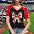 thumbnail image 5 of LVHAOGJOB T-Shirts Amples pour Femmes Imprimé Col en V Chemises Quotidiennes Hauts à Manches Courtes, 5 of 5