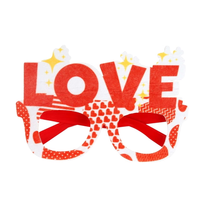 Fiudx Gafas de San Valentín, Montura Divertida En Forma de Corazón, Patas Flexibles para Mayor Comodidad, Accesorio para Presentaciones, Recuerdo de Fiesta, Adornos Festivos, Diseño Unisex, Material