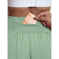 thumbnail image 5 of Flowy Running Shorts Women Workout Athletic Gym Yoga High Waisted with Pockets Cute Sweat Short Pants Casual Summer Bean Green M, 5 of 9
