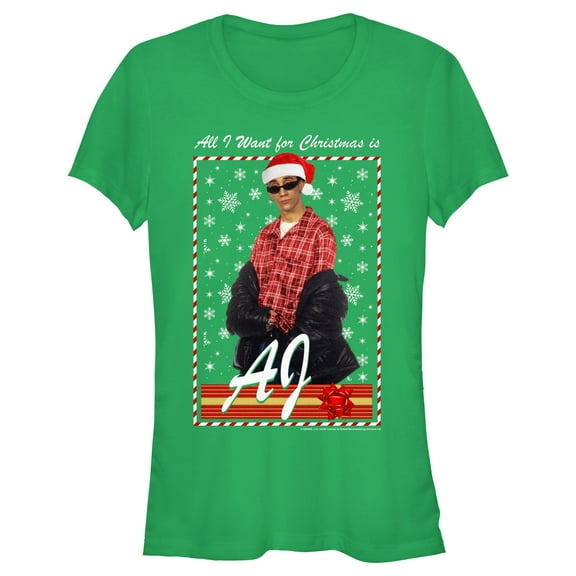 Junior's Backstreet Boys AJ All I Want for Christmas  Graphic T-Shirt