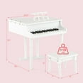 thumbnail image 3 of Costway 30 Key Classical Kids Piano Wooden Musical Instrument Toy w/ Stand & Stool White, 3 of 10